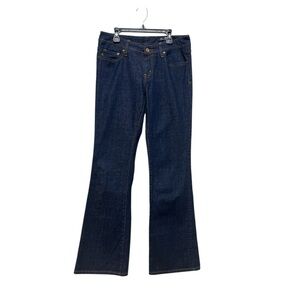 Seven7 Dark Blue Flare Mid-Rise Embroidered Jeans Women’s Size 30